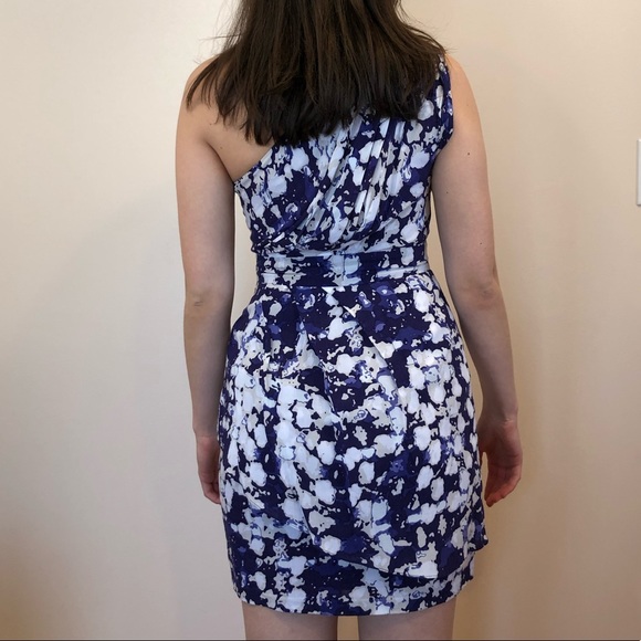 BCBGeneration Blue & White One-Shoulder Dress - Picture 2 of 3
